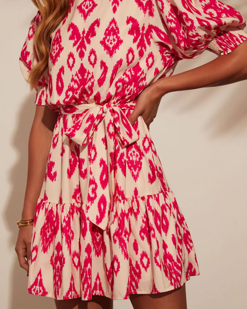 Shailene Puff Sleeve Tiered Mini Dress - Image 24