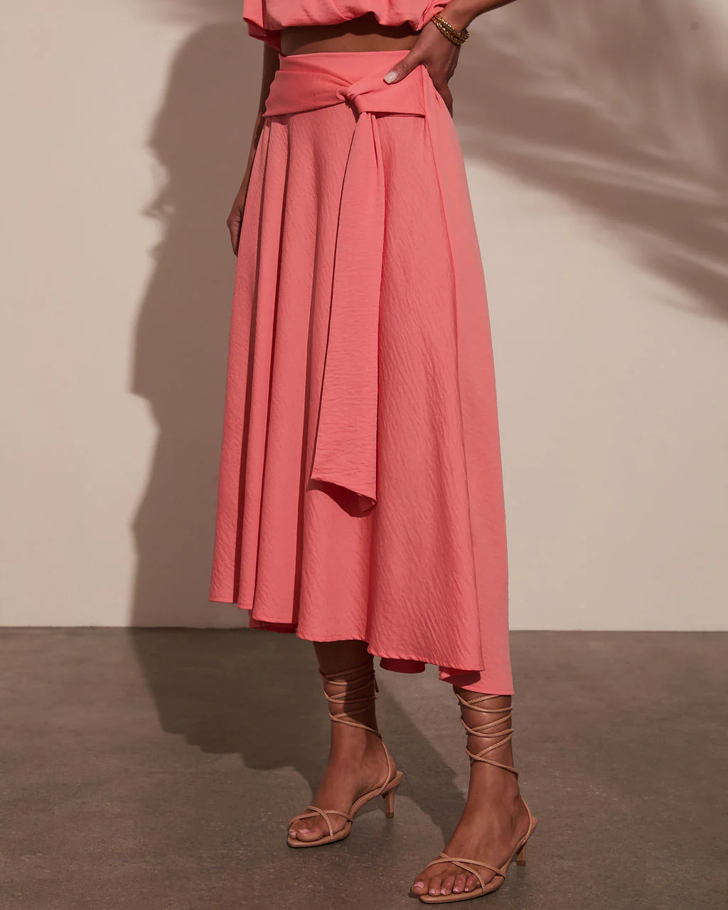 Sharena Waist Tie Midi Skirt - Image 3