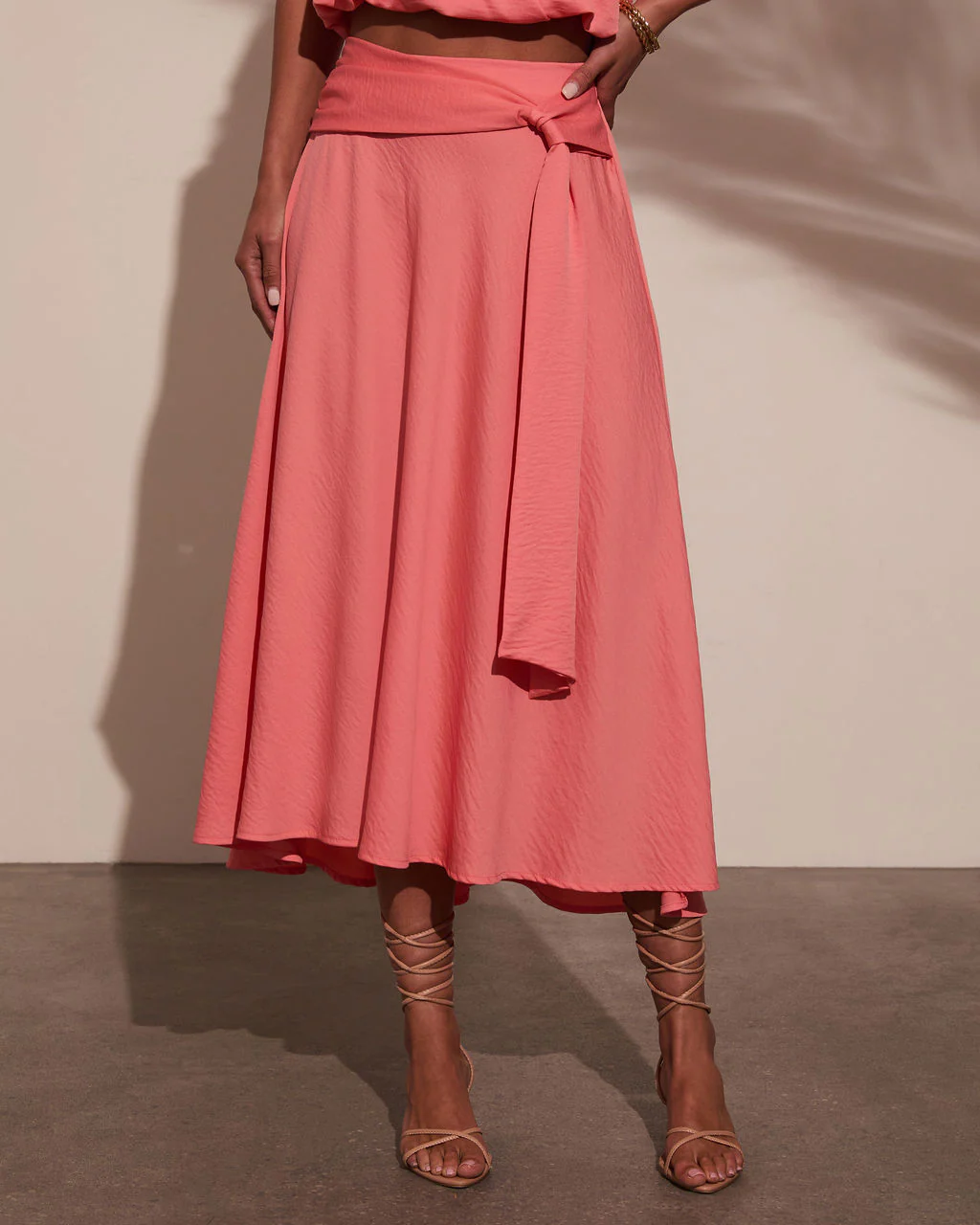 Sharena Waist Tie Midi Skirt - Image 5