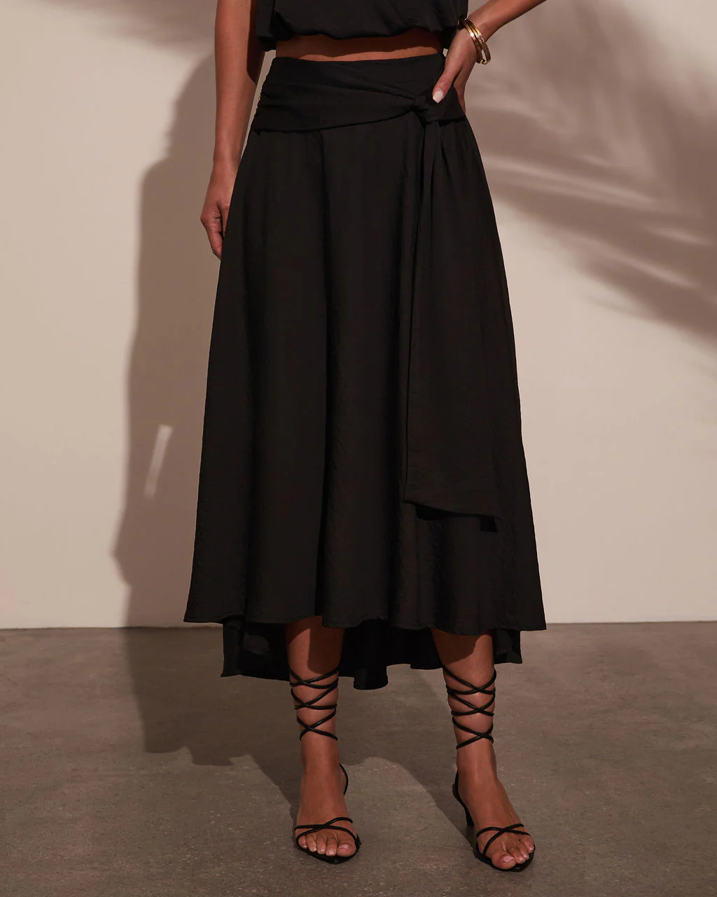 Sharena Waist Tie Midi Skirt - Image 8
