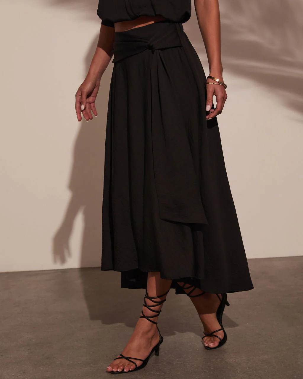 Sharena Waist Tie Midi Skirt - Image 9