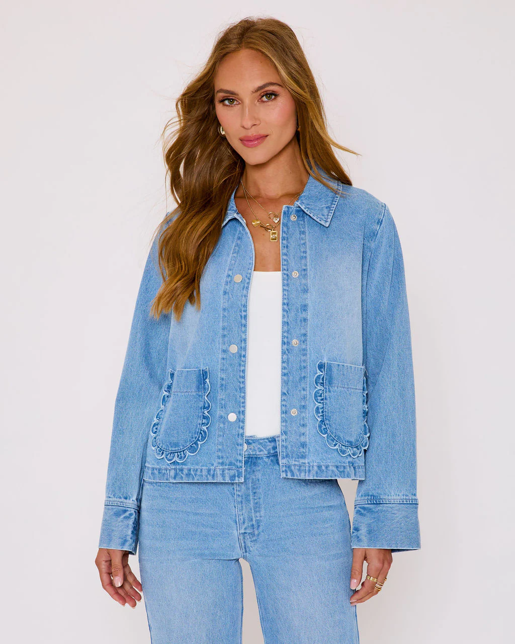 Sharleen Denim Button Down Top
