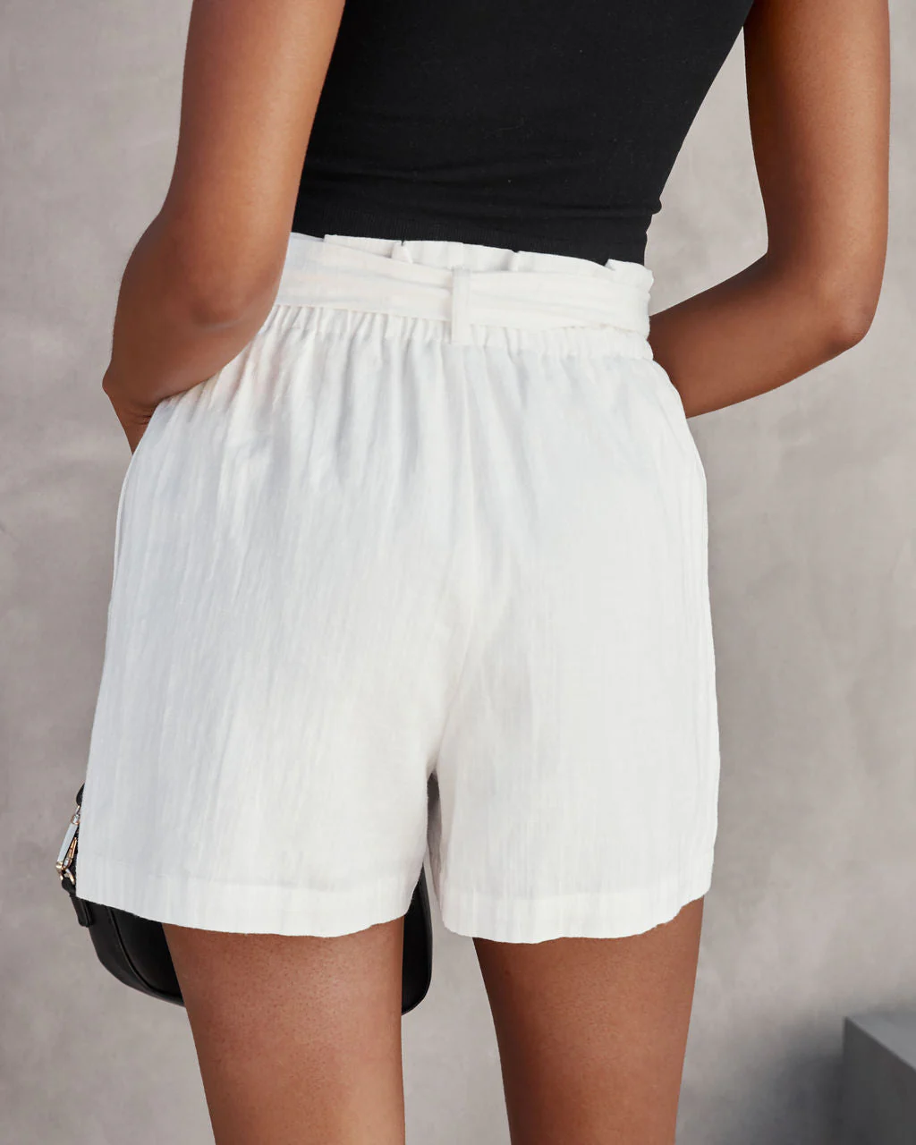 Shawna Cotton Pocketed Paper Bag Shorts - Image 4