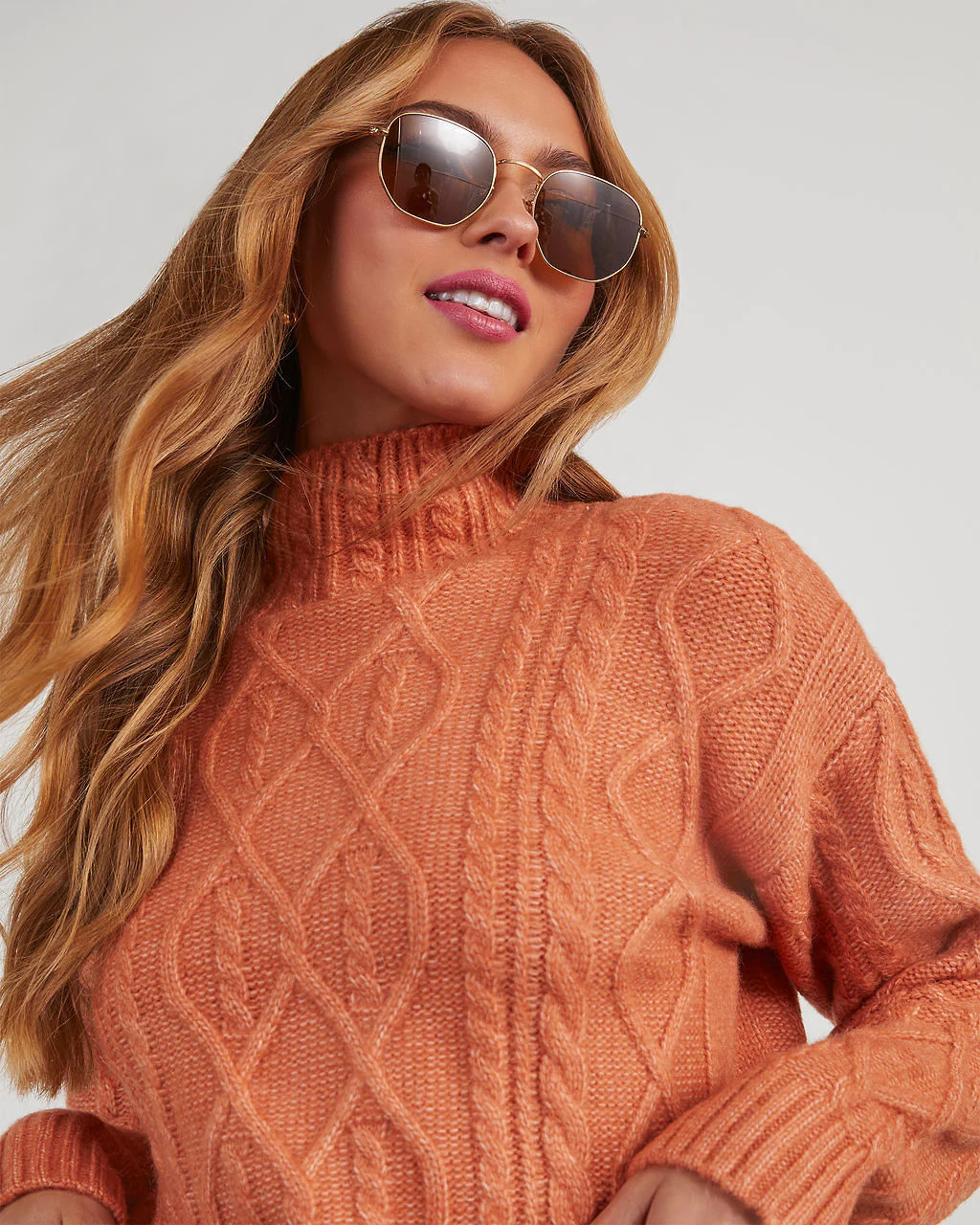 Sheila Cable Knit Turtleneck Sweater - Image 8