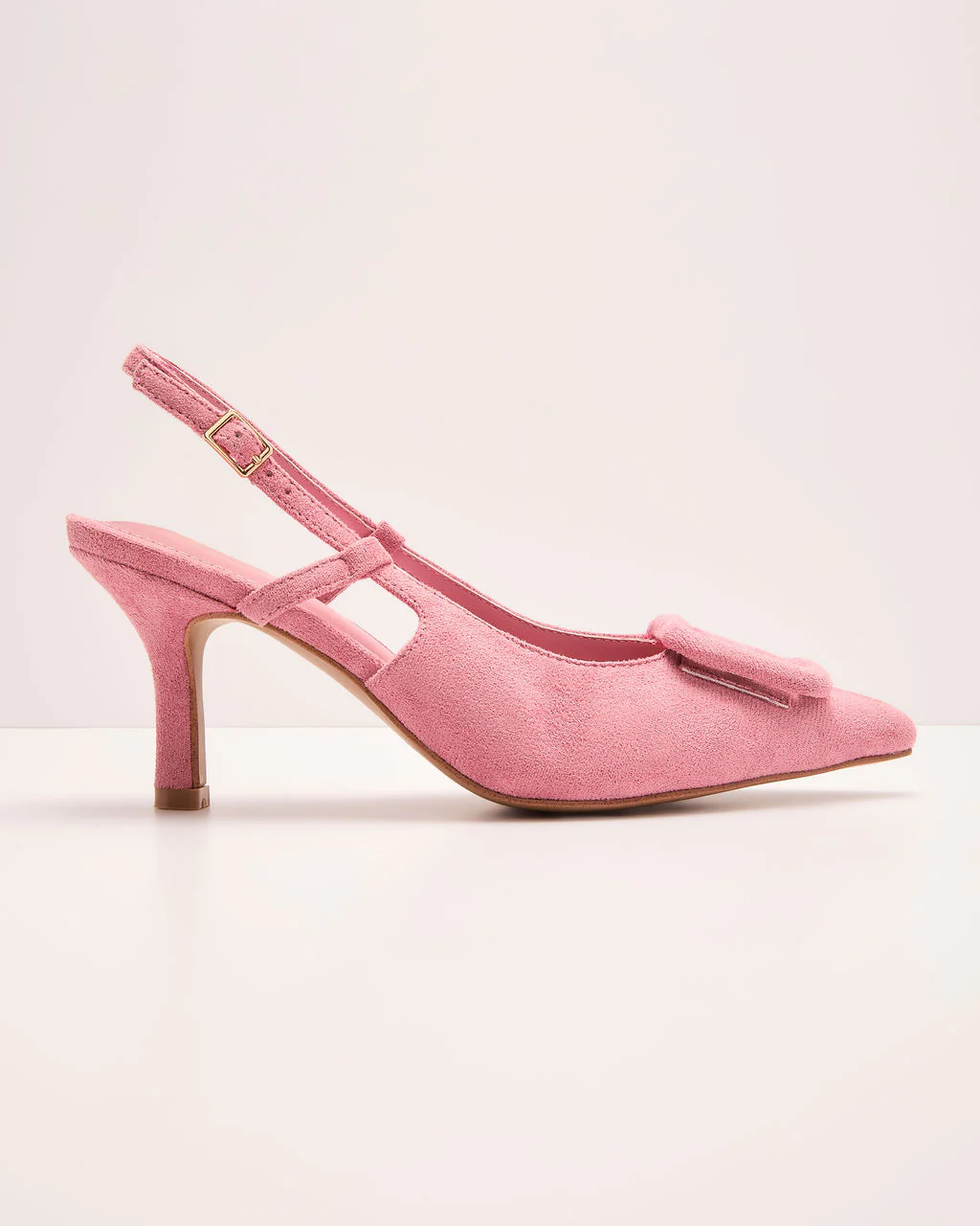 Shelbey Suede Buckle Slingback Heels - Image 6