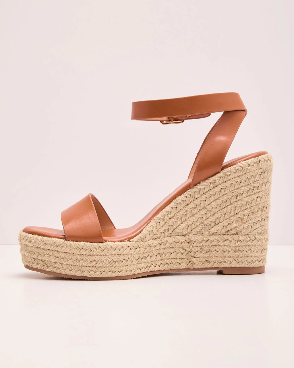 Sherina Vegan Leather Espadrille Wedge Sandals - Image 3