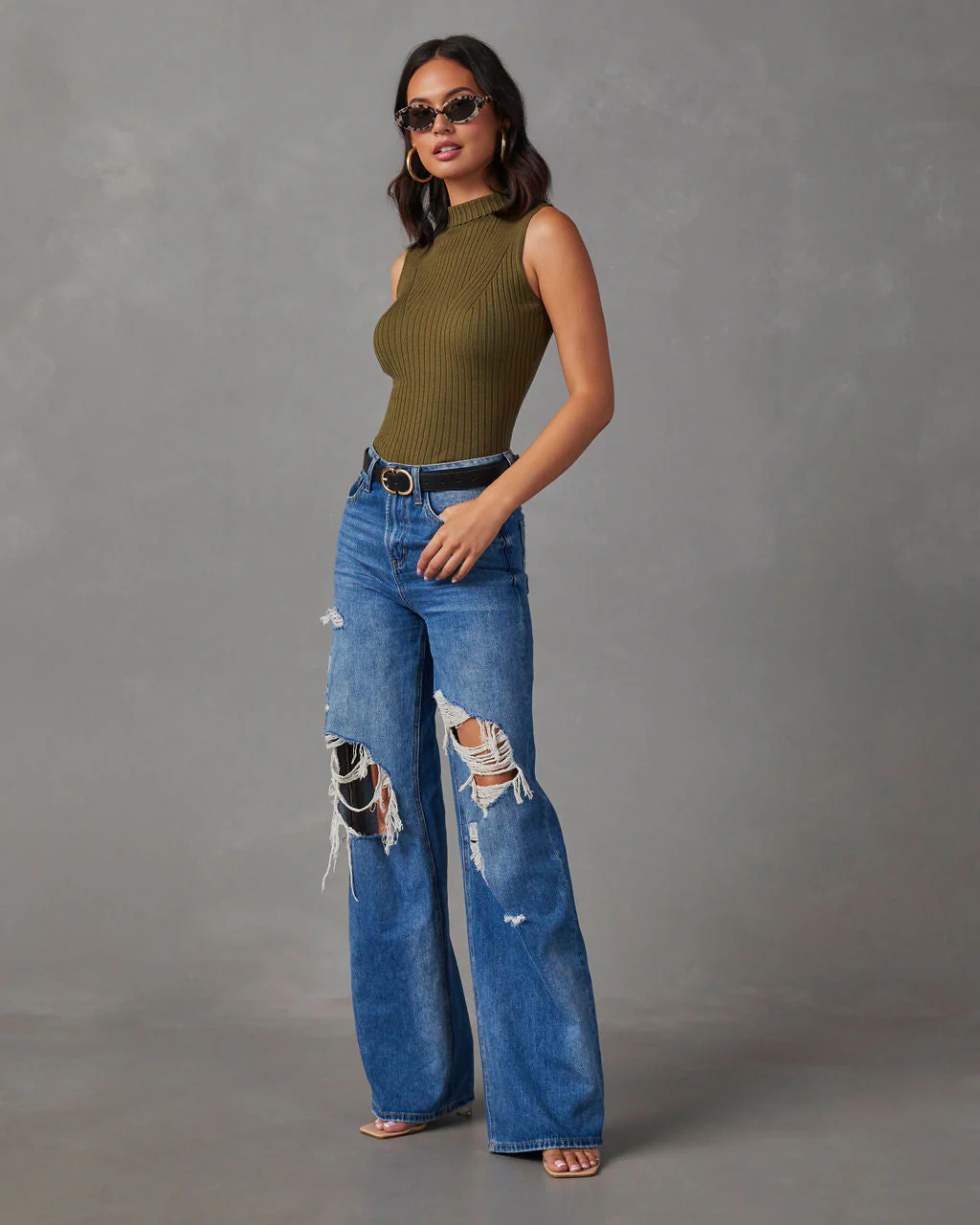 Sheryl Ribbed Mock Neck Sweater Tank - Image 18