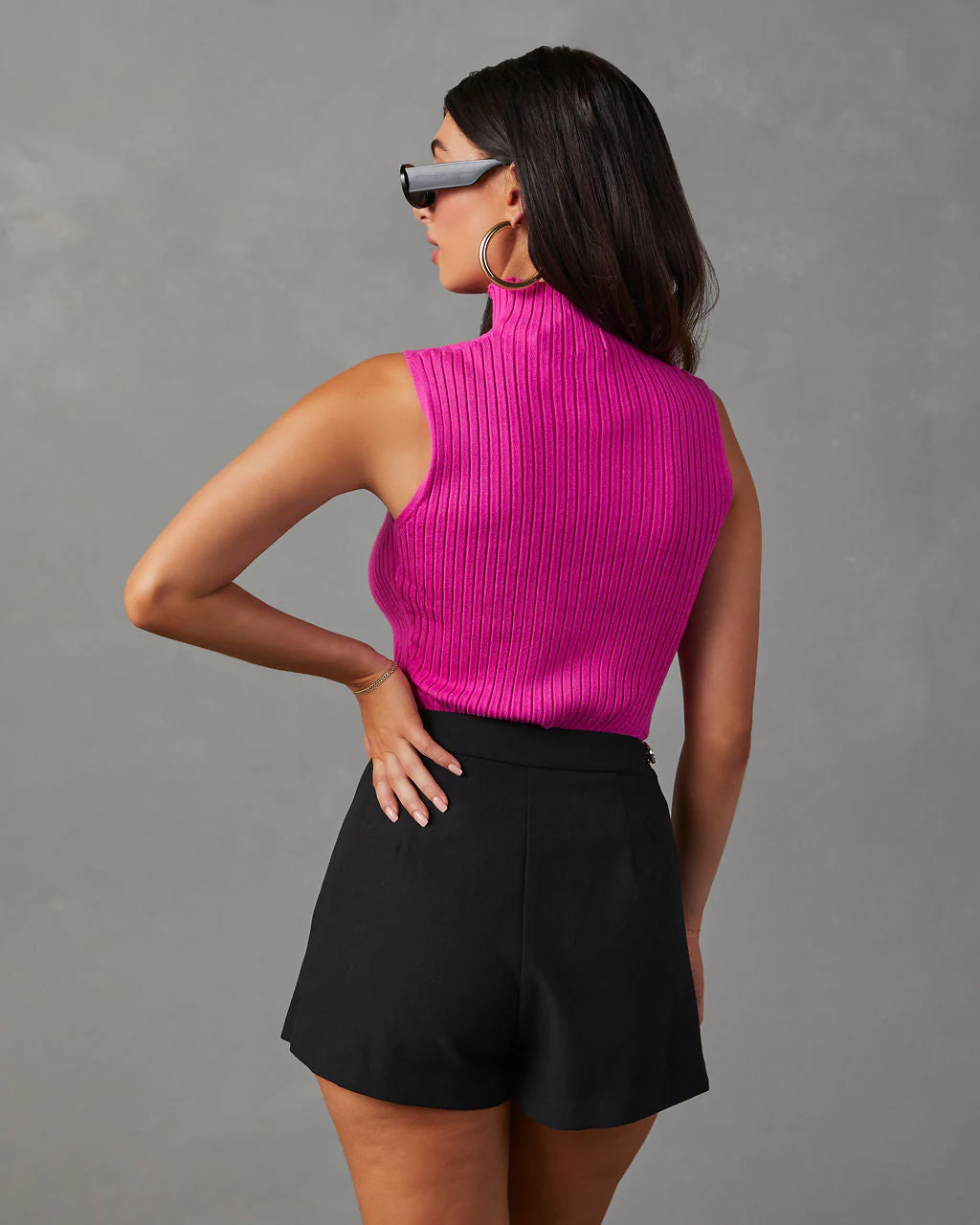 Sheryl Ribbed Mock Neck Sweater Tank - Image 20