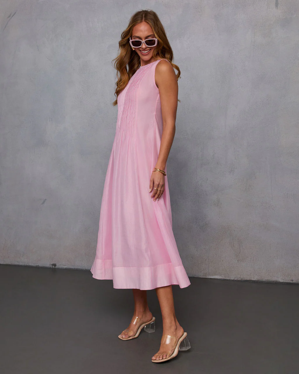 Shes Timeless Pintuck Organza Midi Dress - Image 3