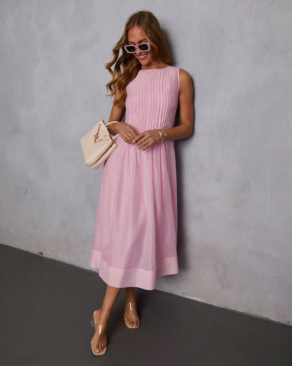 Shes Timeless Pintuck Organza Midi Dress - Image 6