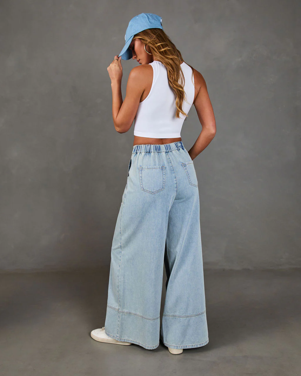 Shonna Stretch High Rise Wide Leg Drawstring Jeans - Image 4