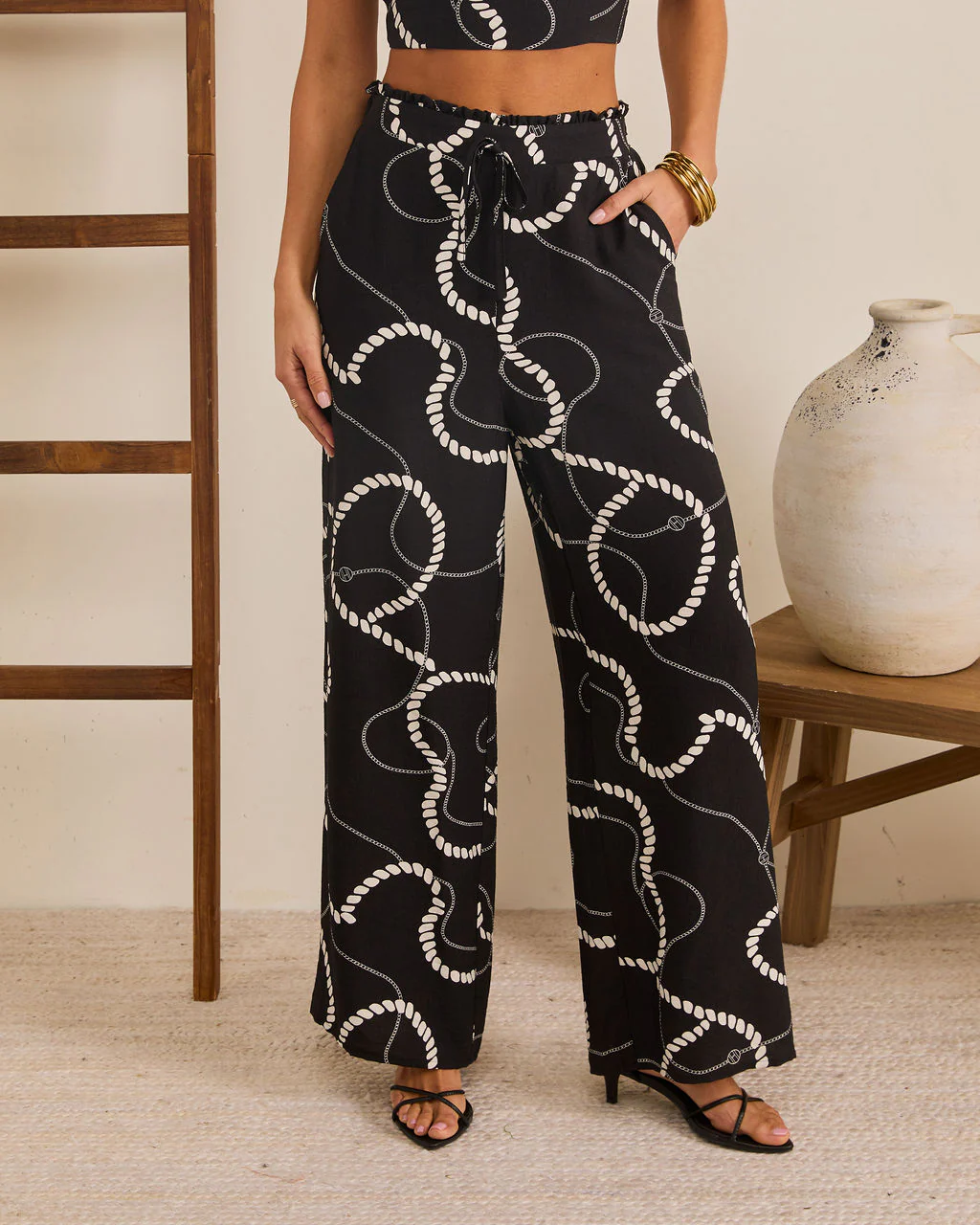 Shoreline Escape Relaxed Abstract Print Pants - Image 2