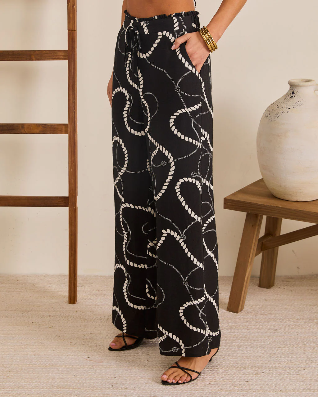 Shoreline Escape Relaxed Abstract Print Pants - Image 3