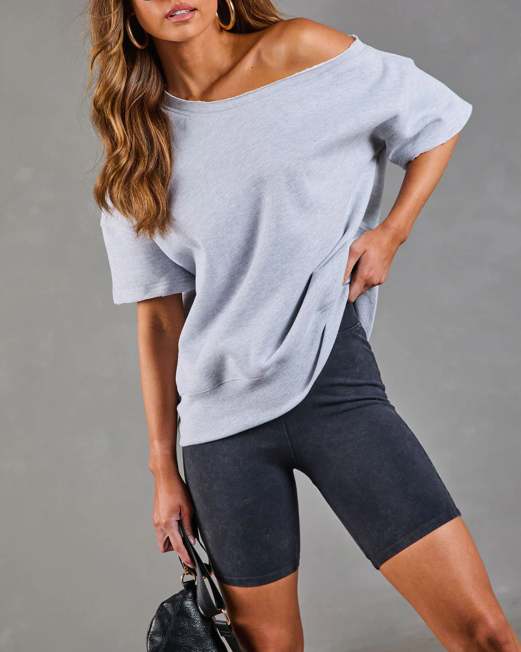 Empower Luxe Short Sleeve Off The Shoulder Sweatshirt - Image 11