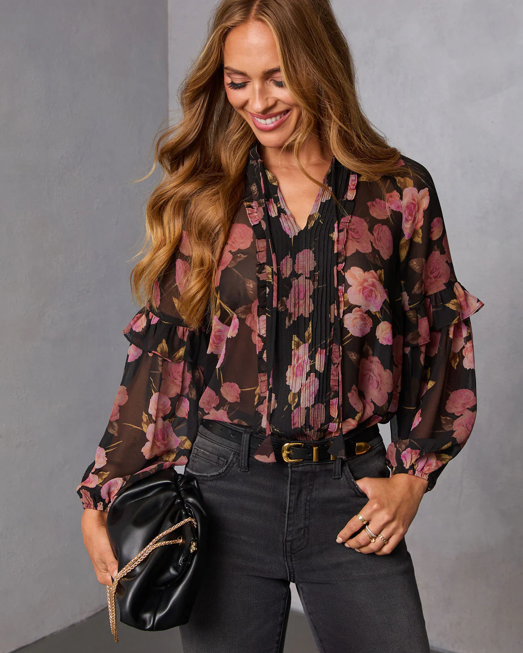 Siana Ruffle Chiffon Top
