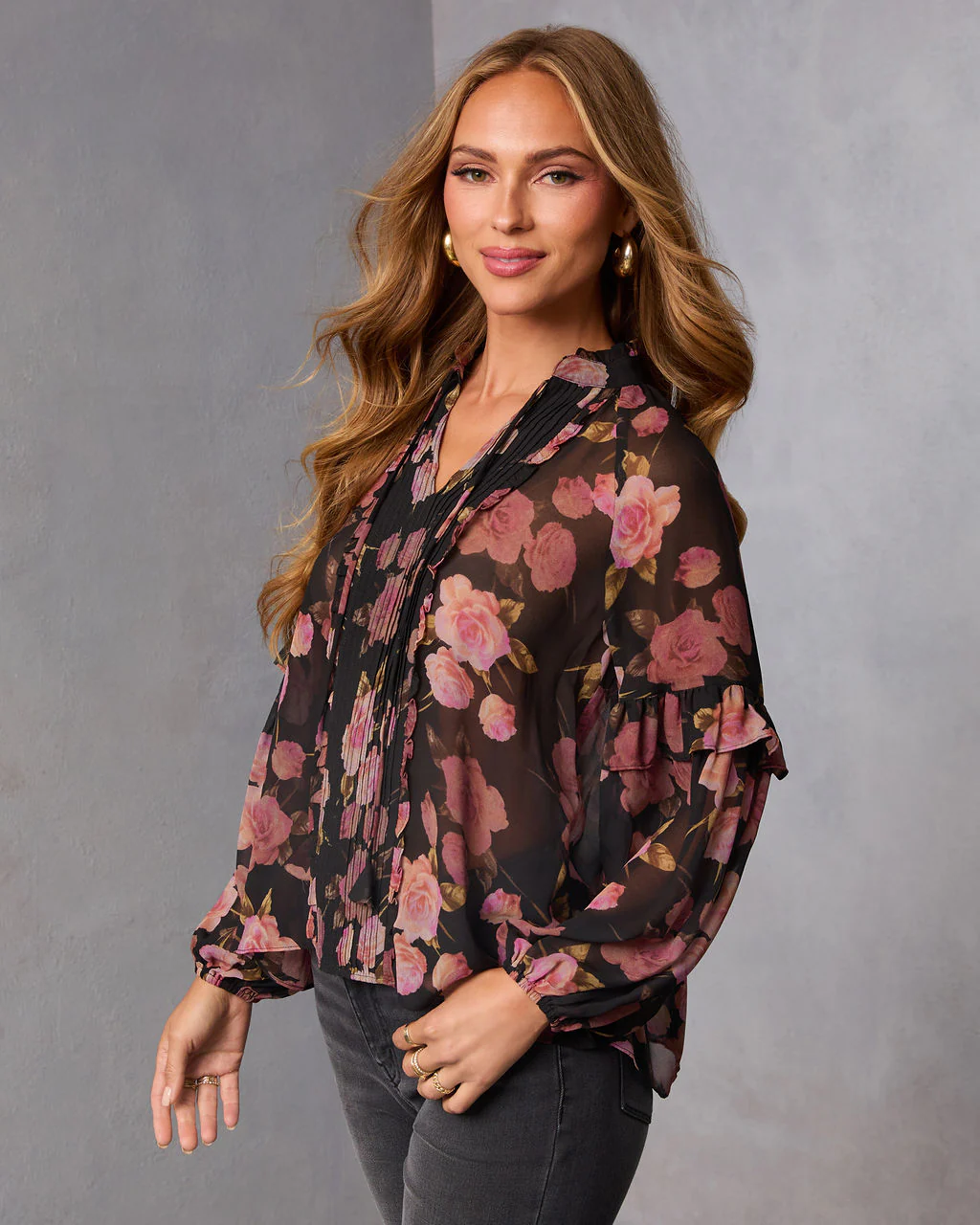 Siana Ruffle Chiffon Top - Image 3