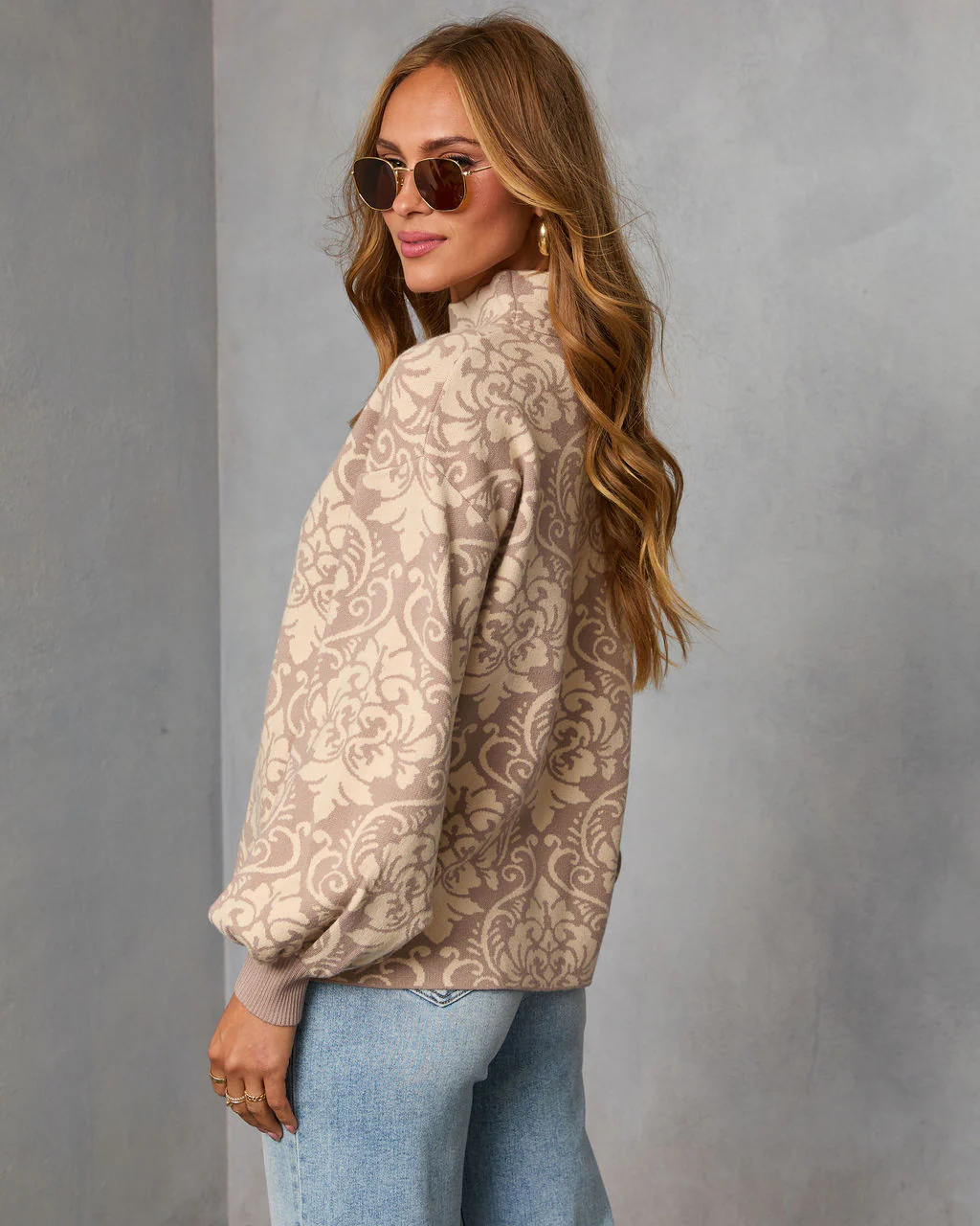 Sienna Fold Printed Turtleneck Sweater - Image 4