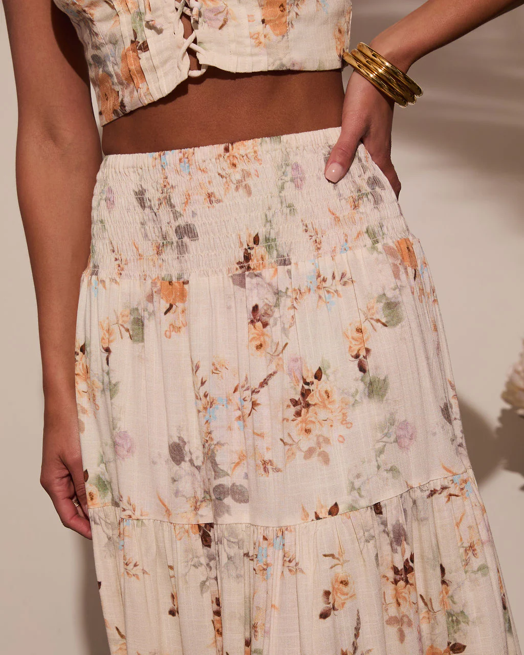 Sightseer Tiered Floral Maxi Skirt - Image 6