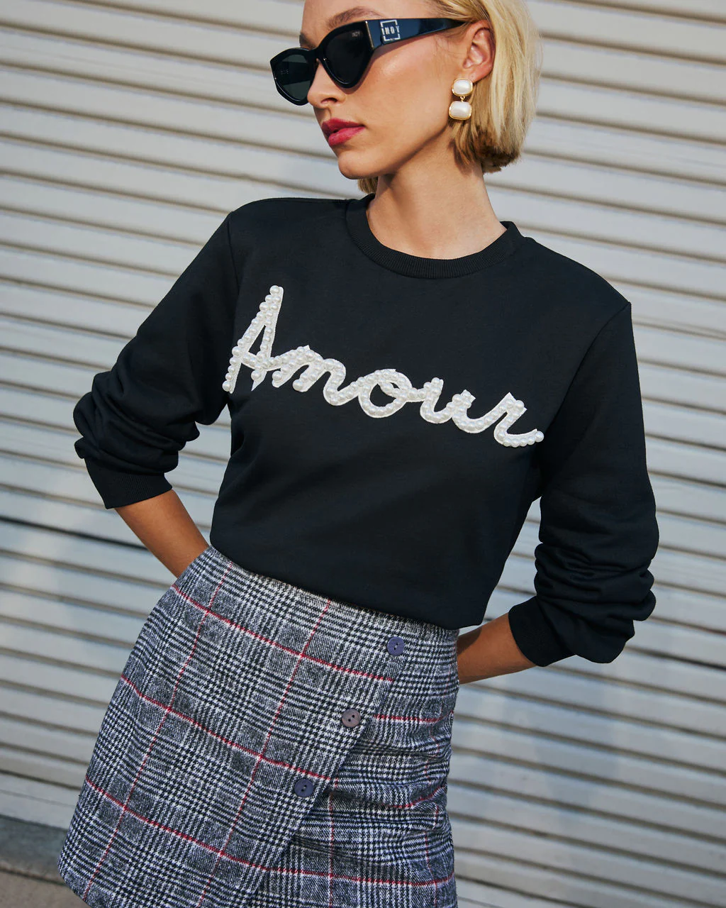 Signed Love Pearl Embellished Pullover Sweater - Image 3