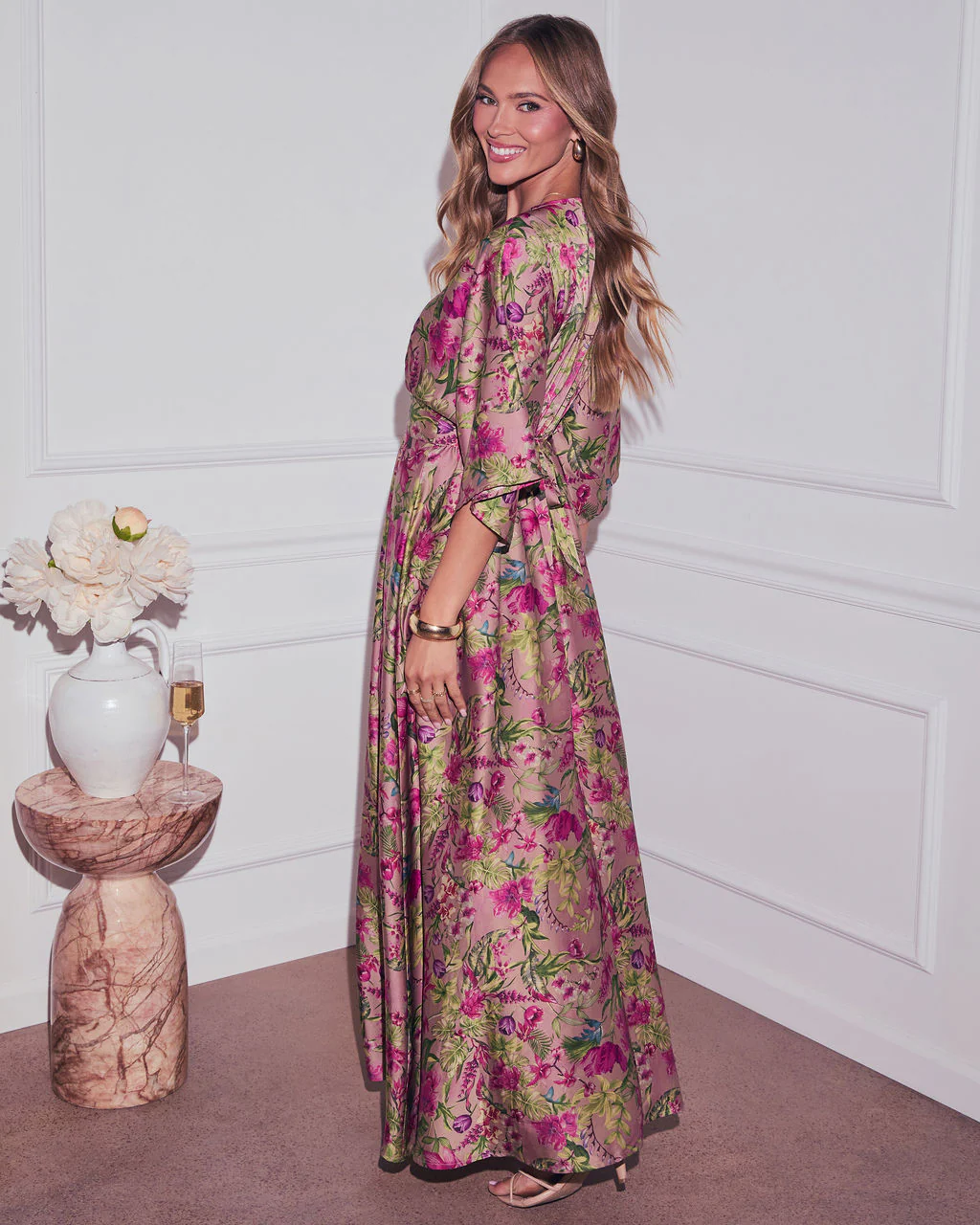 Significant Other Satin Floral Maxi Dress - Image 4