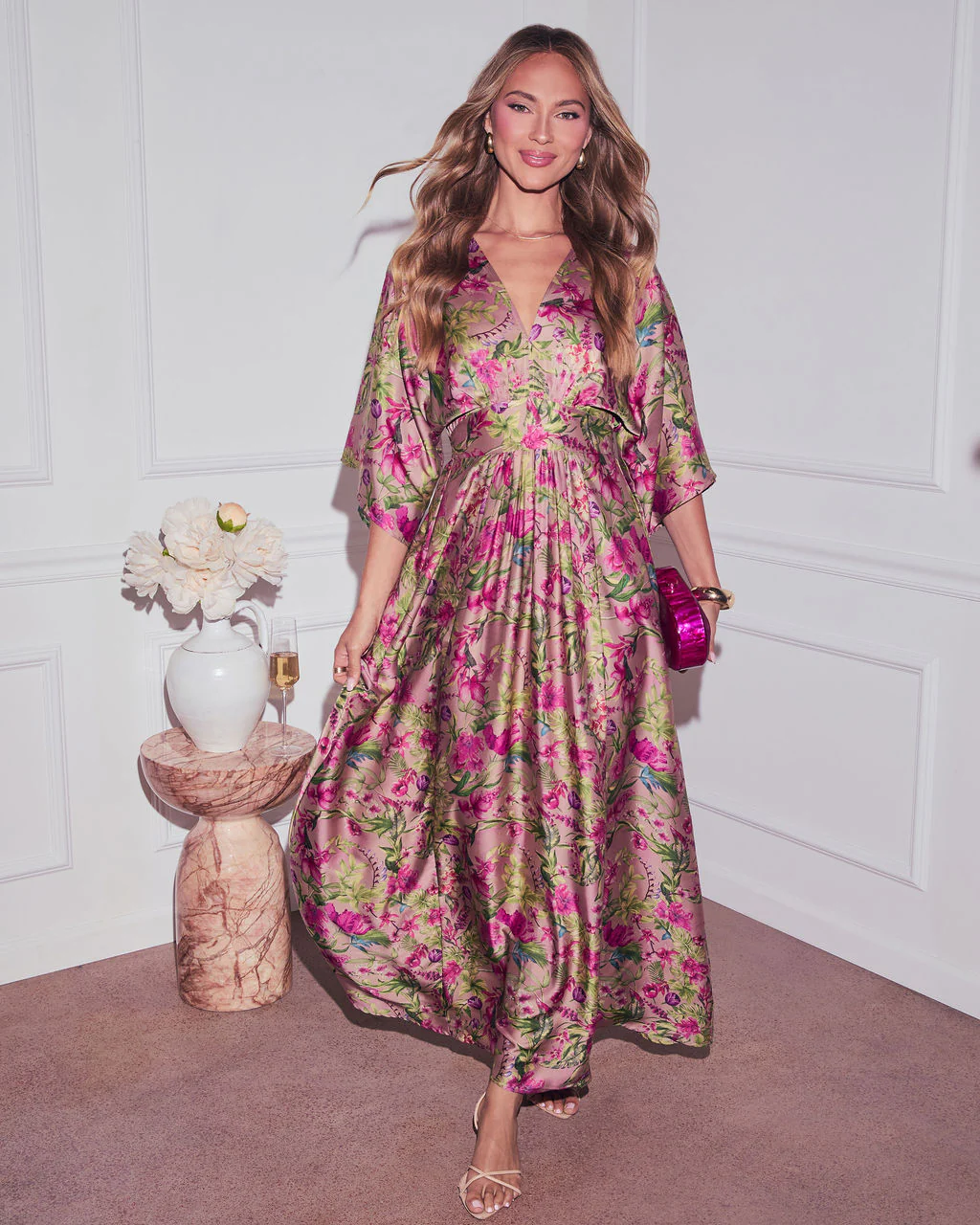 Significant Other Satin Floral Maxi Dress - Image 6