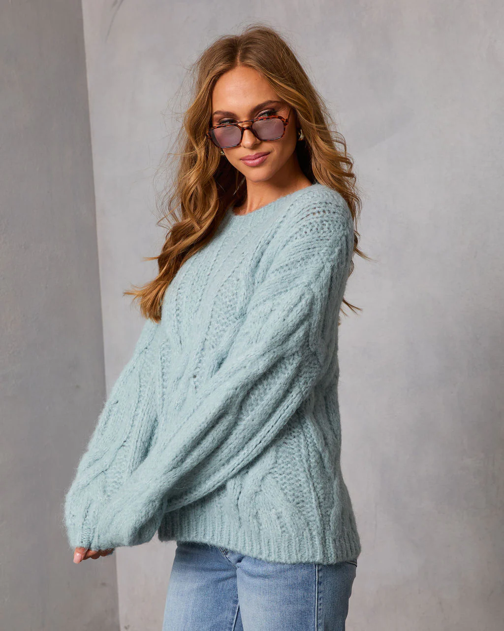 Silent Pine Chunky Cable Knit Sweater - Image 3