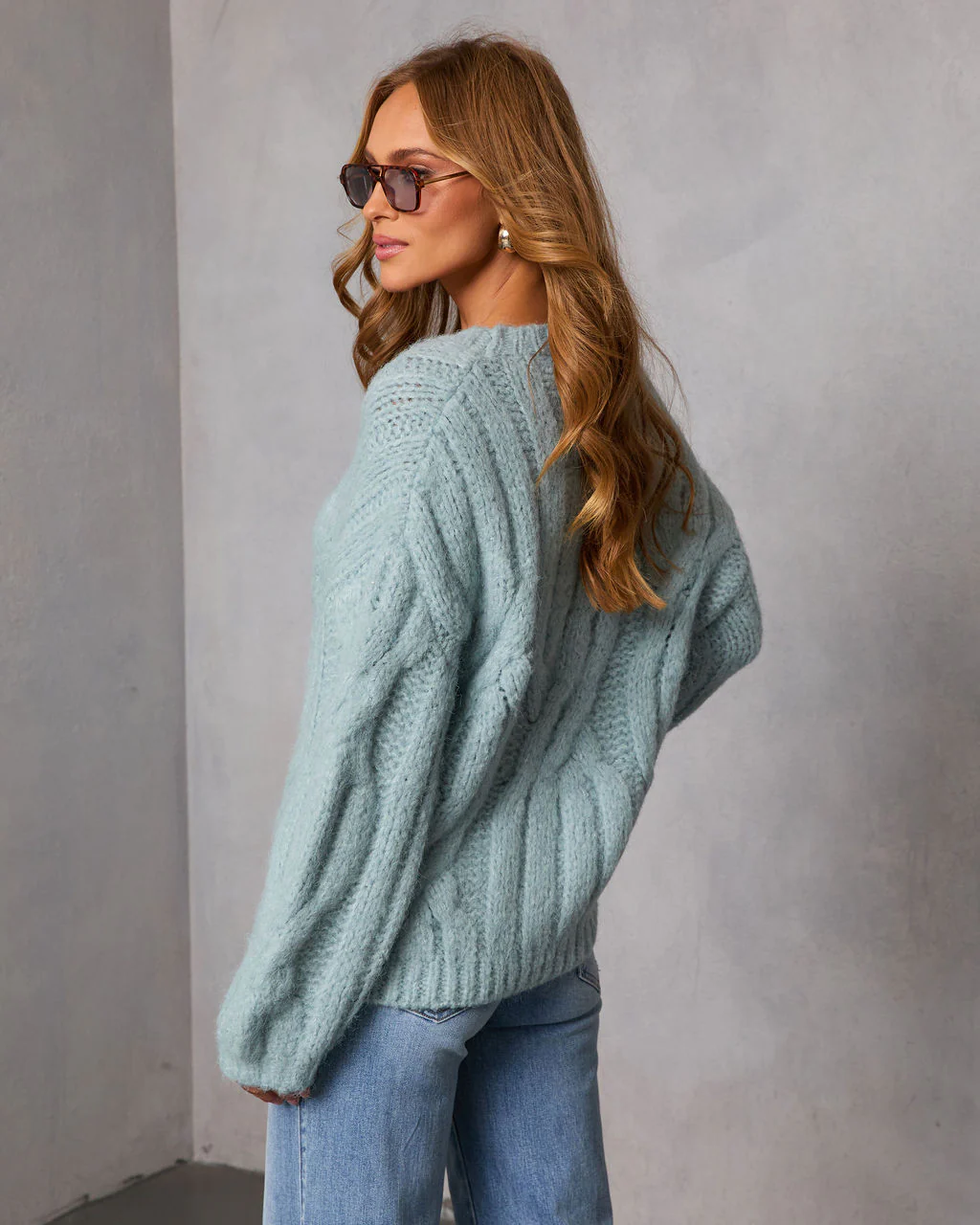 Silent Pine Chunky Cable Knit Sweater - Image 4