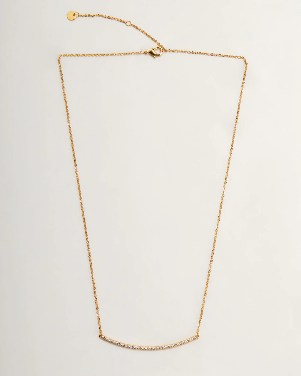 Simple Bar 18k Gold Plated Rhinestone Necklace - Image 4