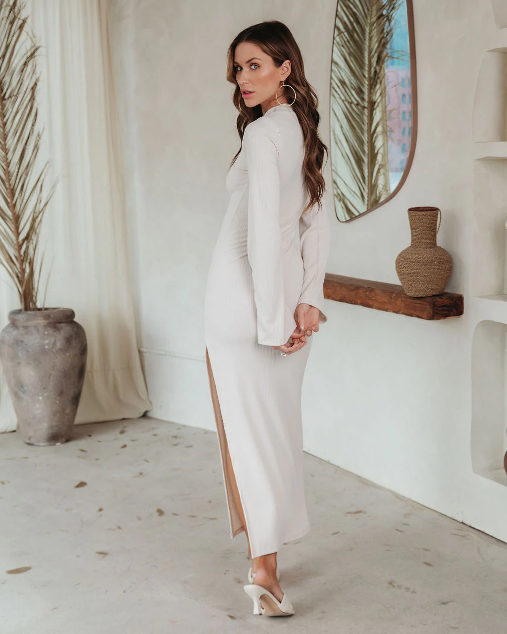 Simpson Ribbed Side Slit Maxi Dress - Image 4