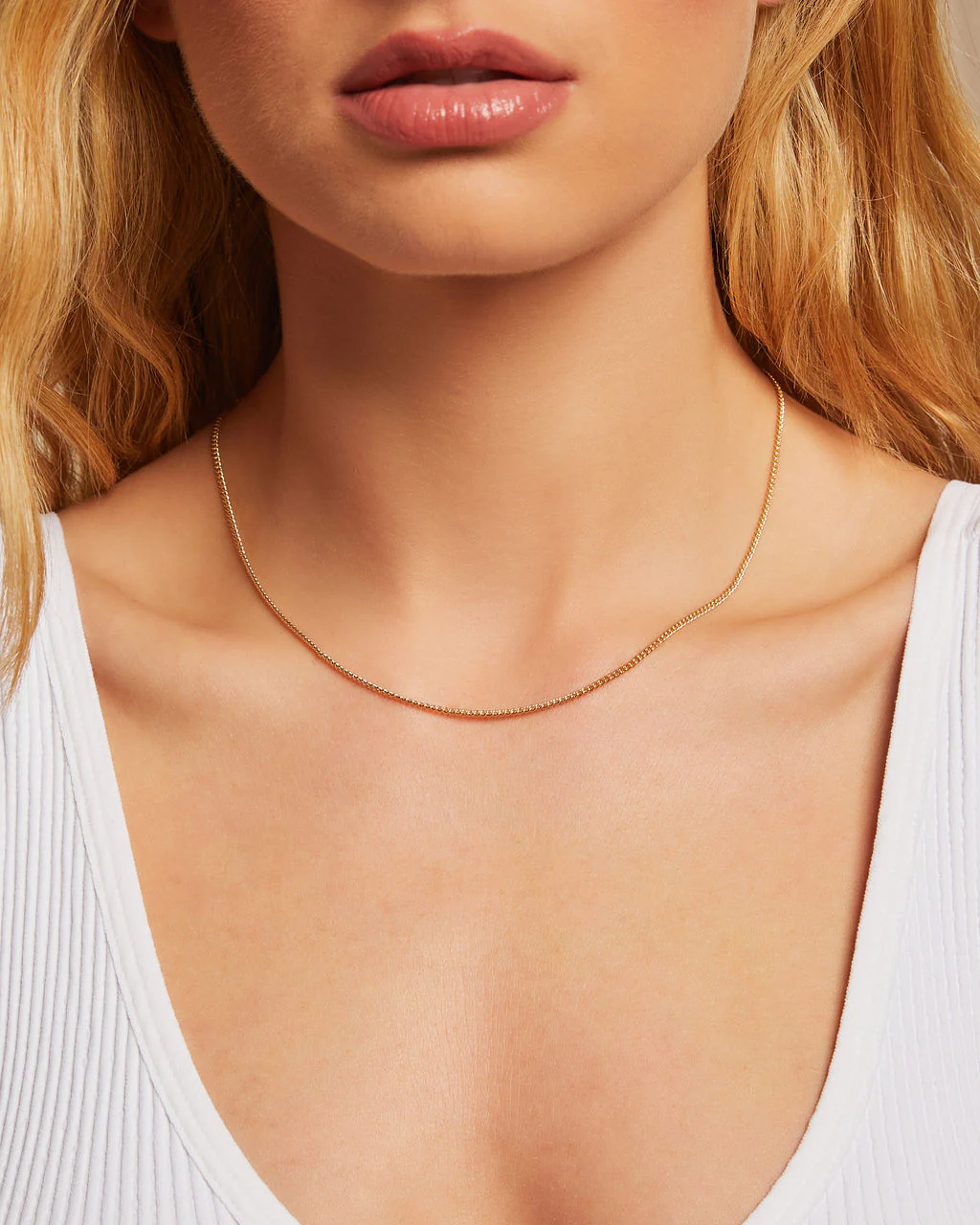 Skinny Curb 14k Plated Chain - Image 3