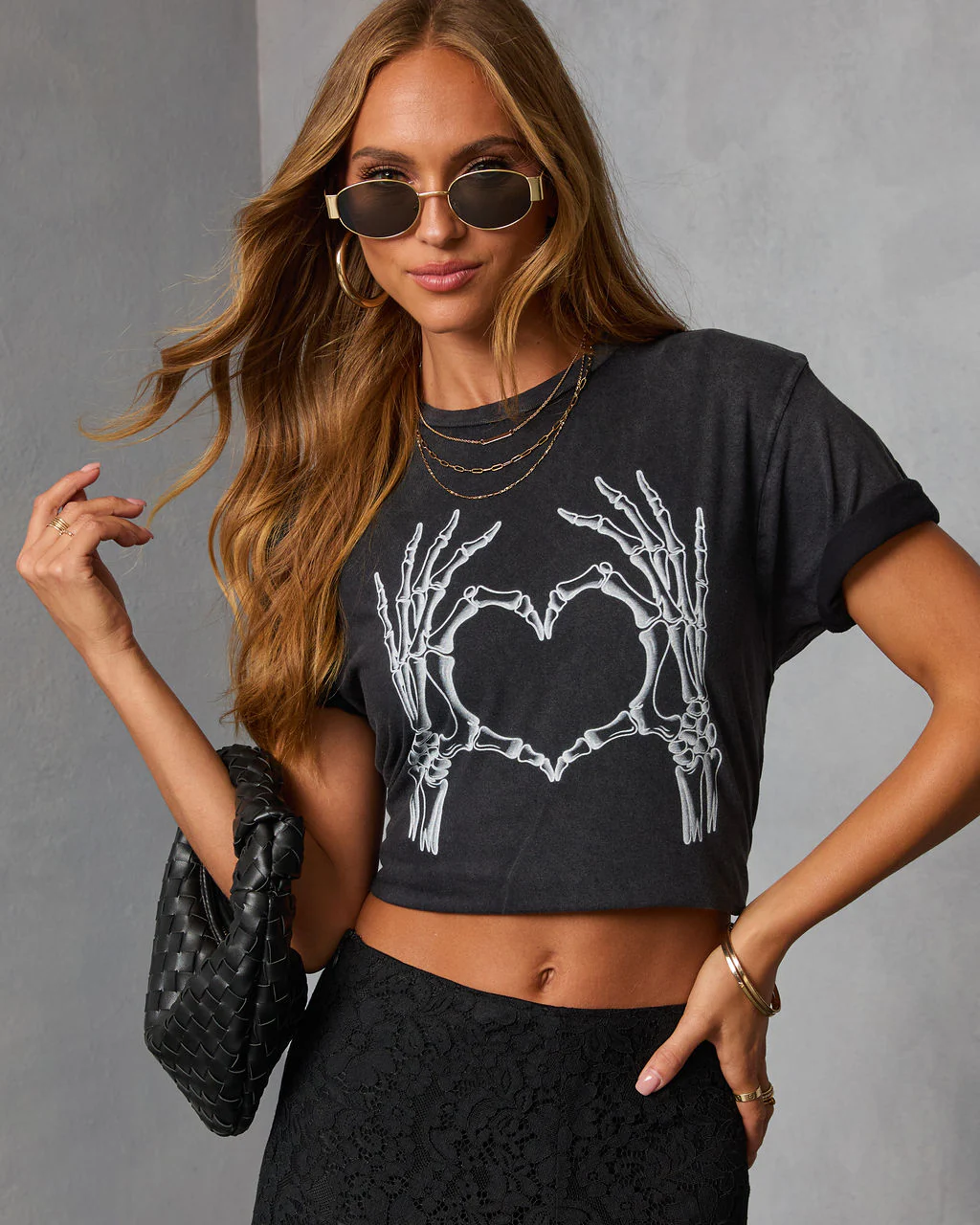 Skull Heart Short Sleeve Graphic Tee - Image 2