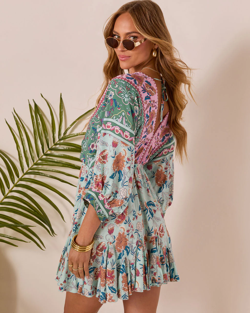 Skylar Floral Tassel Tie Mini Dress - Image 4