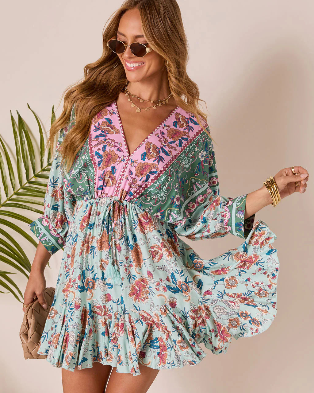 Skylar Floral Tassel Tie Mini Dress - Image 5