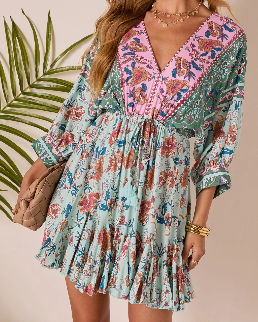 Skylar Floral Tassel Tie Mini Dress - Image 6