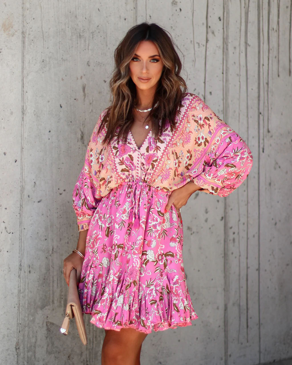 Skylar Floral Tassel Tie Mini Dress - Image 7