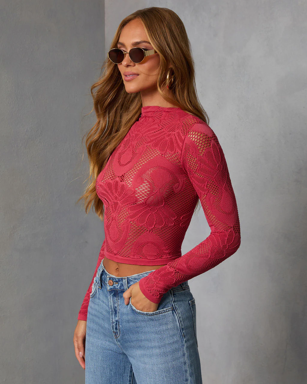 Slay Mode Abstract Open Knit Top - Image 3