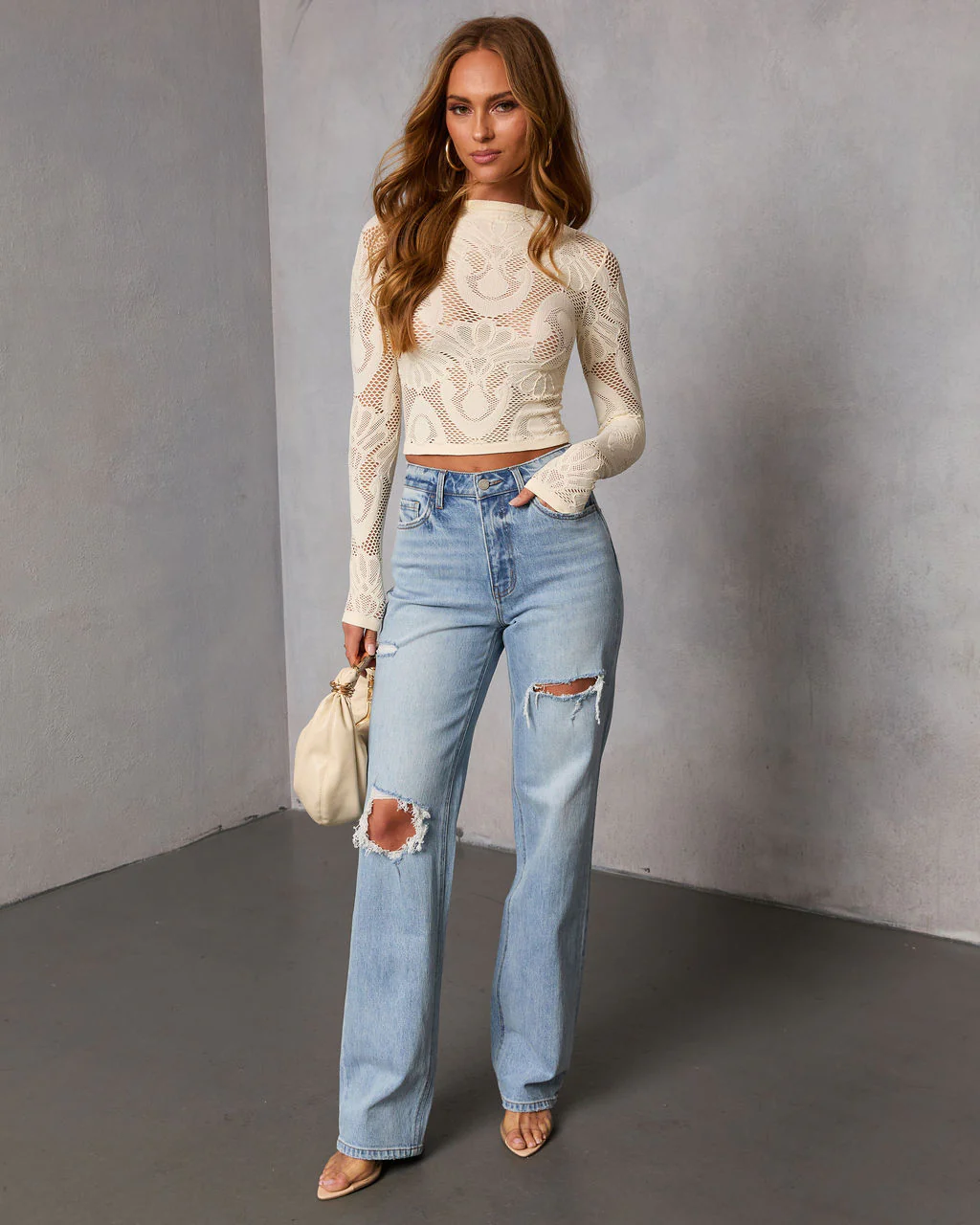 Slay Mode Abstract Open Knit Top - Image 8
