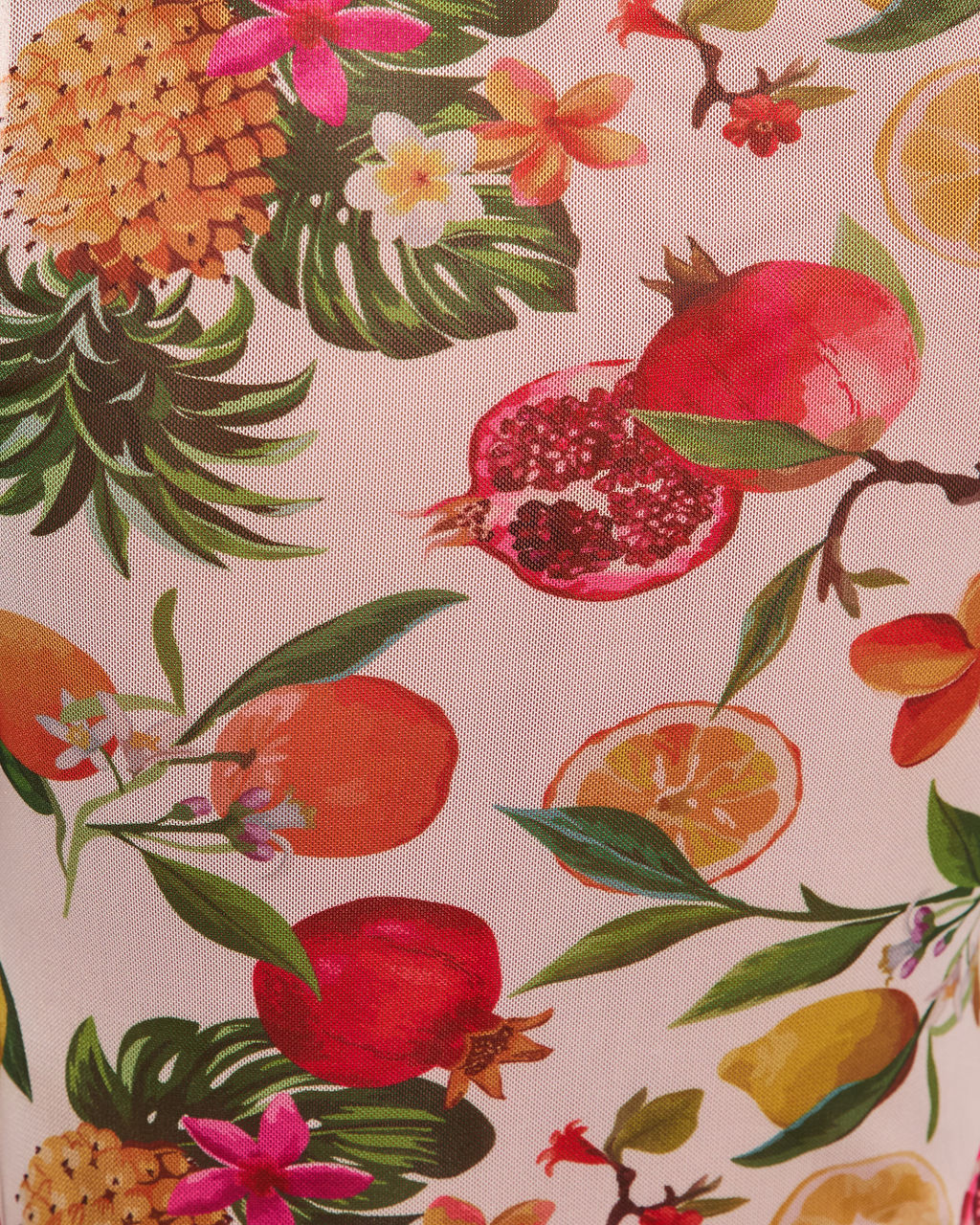 Sunset Splash Fruit Print Mesh Top - Image 6
