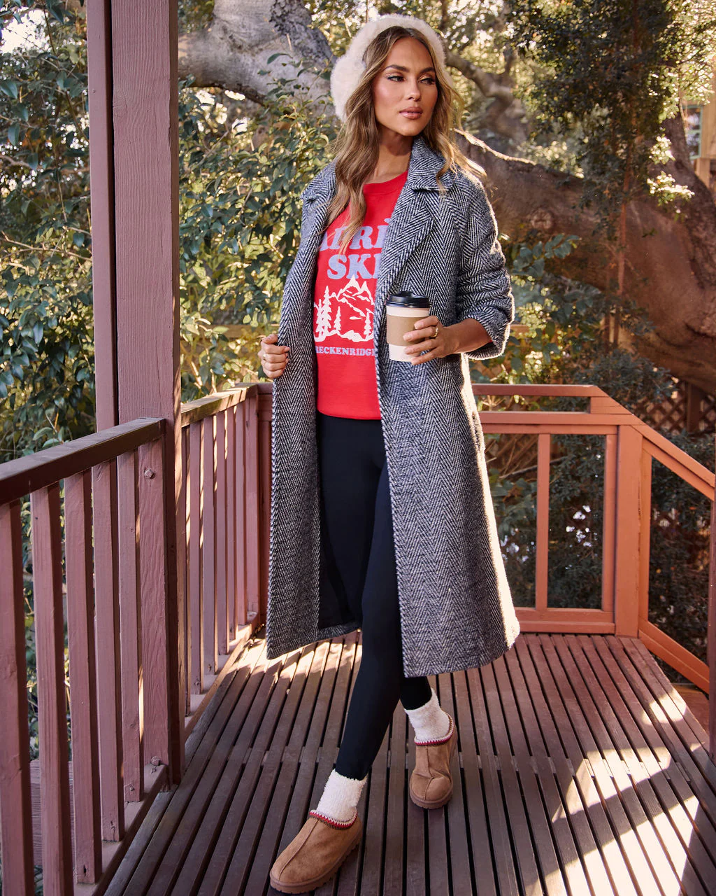 Sleigh Path Herringbone Duster Coat - Image 3