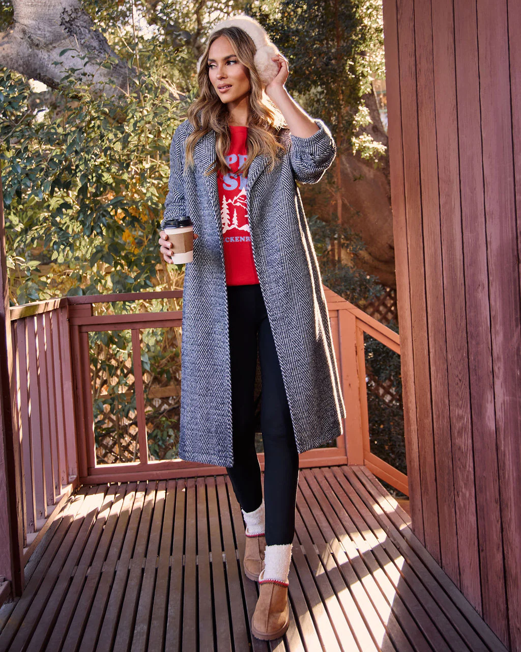 Sleigh Path Herringbone Duster Coat - Image 5