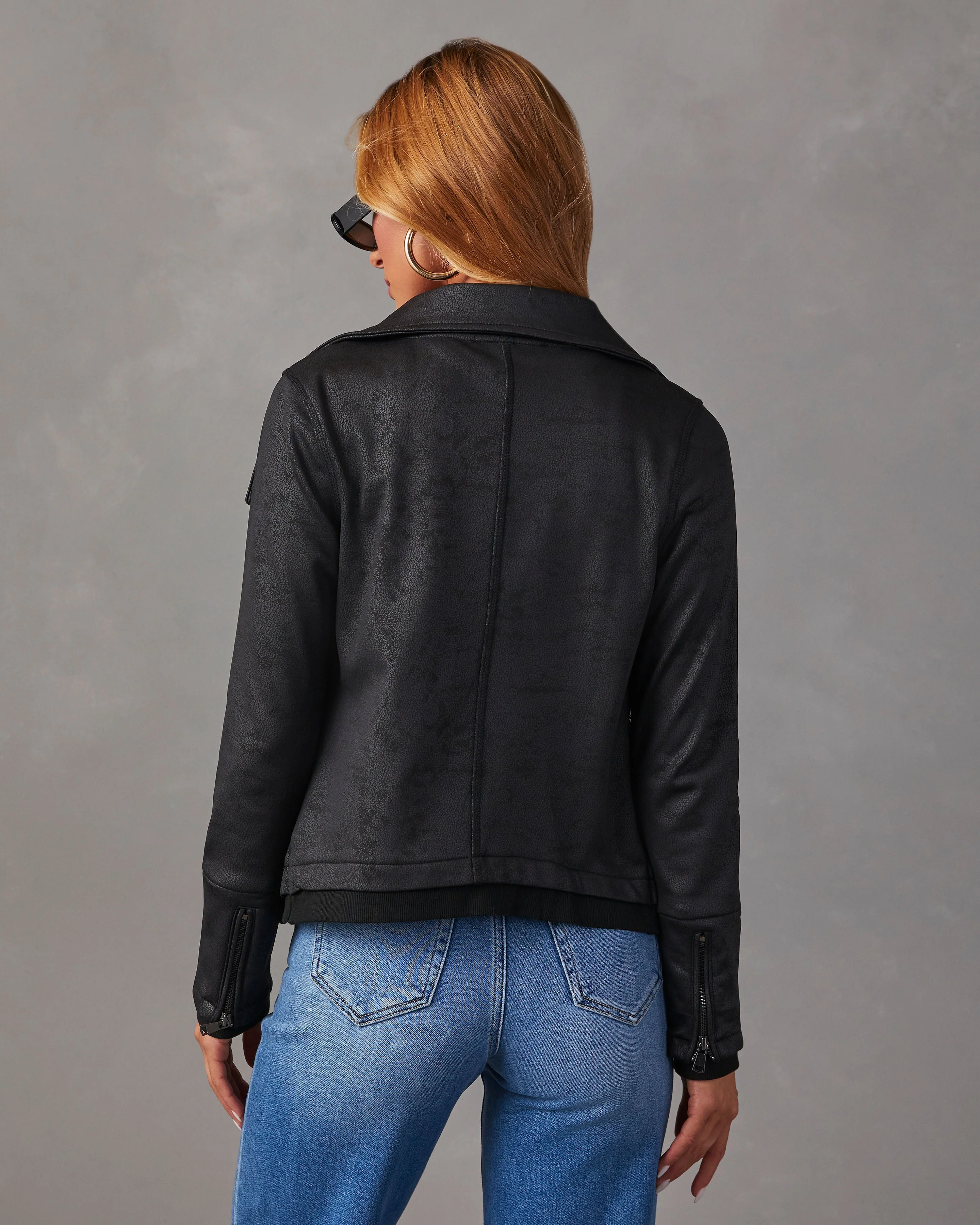 Slick Chick Coated Faux Leather Moto Jacket - Image 7