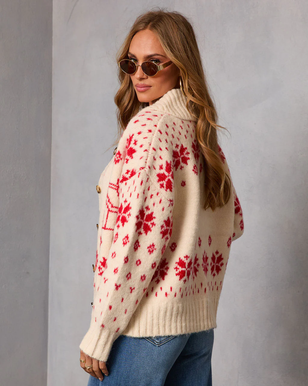 Snowfall Cottage Novelty Fair Isle Cardigan - Image 4