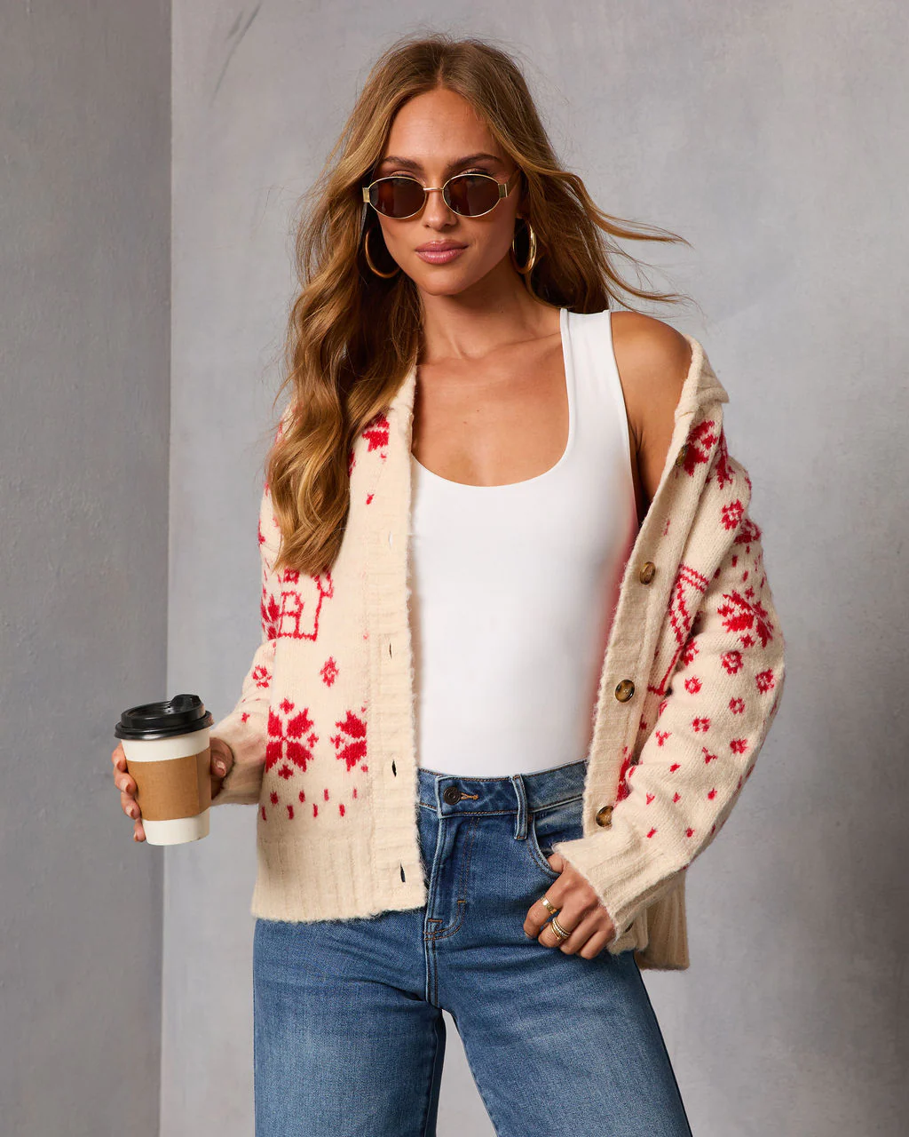 Snowfall Cottage Novelty Fair Isle Cardigan - Image 6