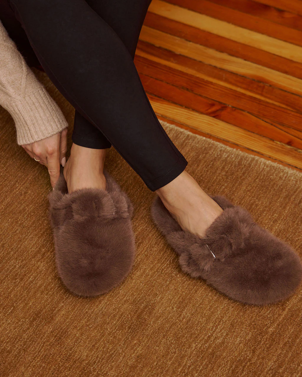 Snowfall Secrets Faux Fur Mules - Image 3