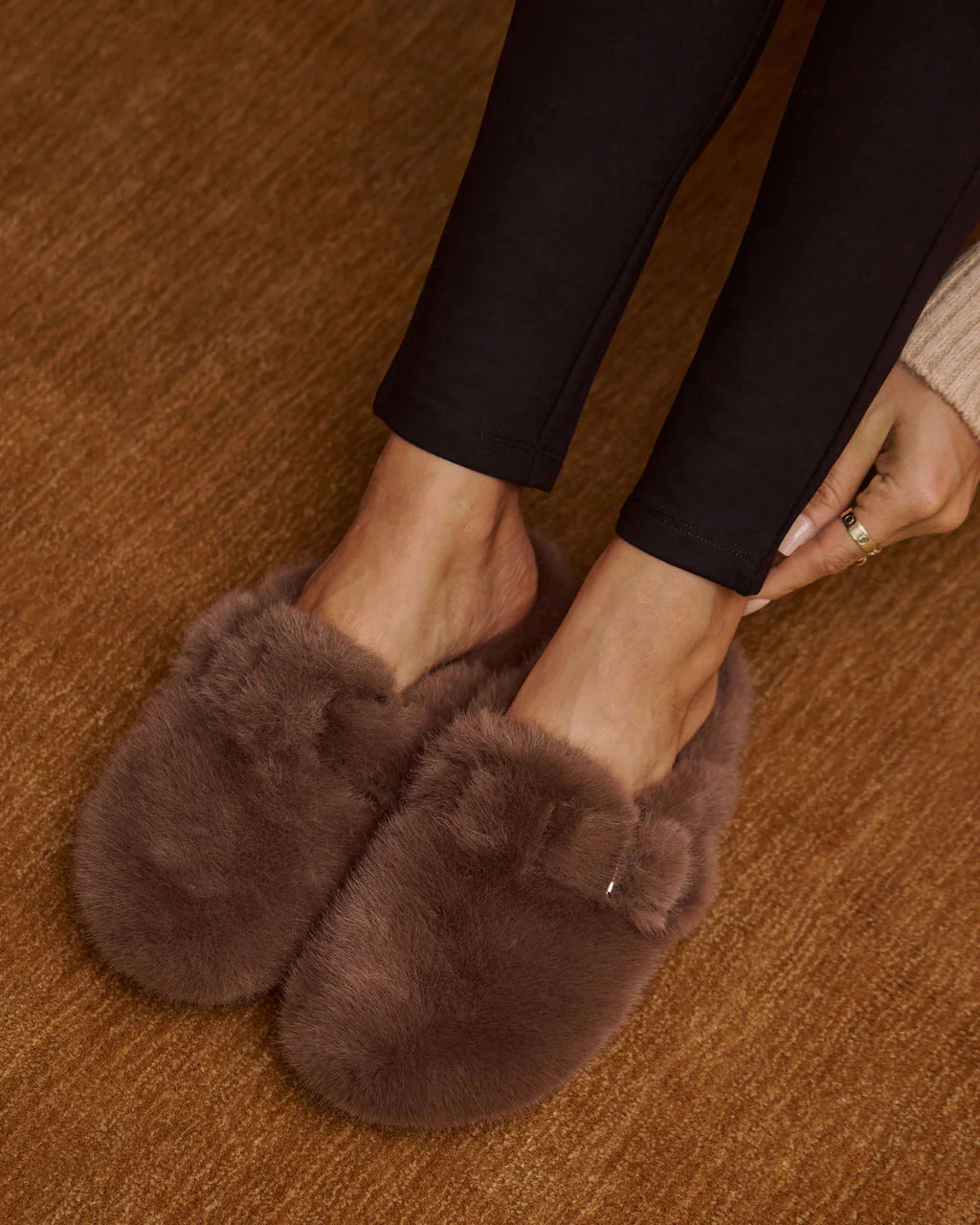 Snowfall Secrets Faux Fur Mules - Image 4