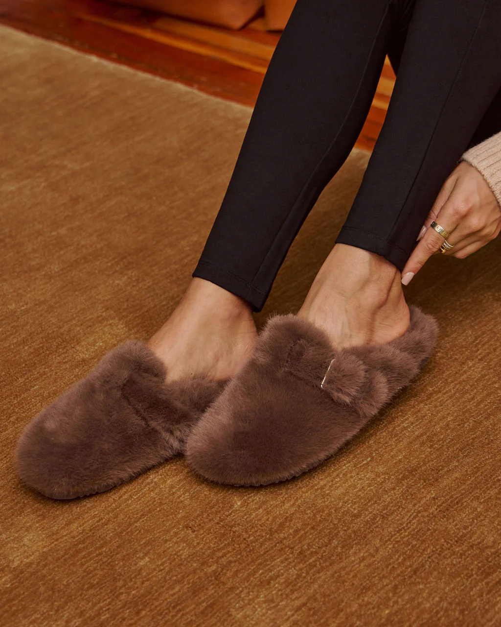 Snowfall Secrets Faux Fur Mules - Image 6