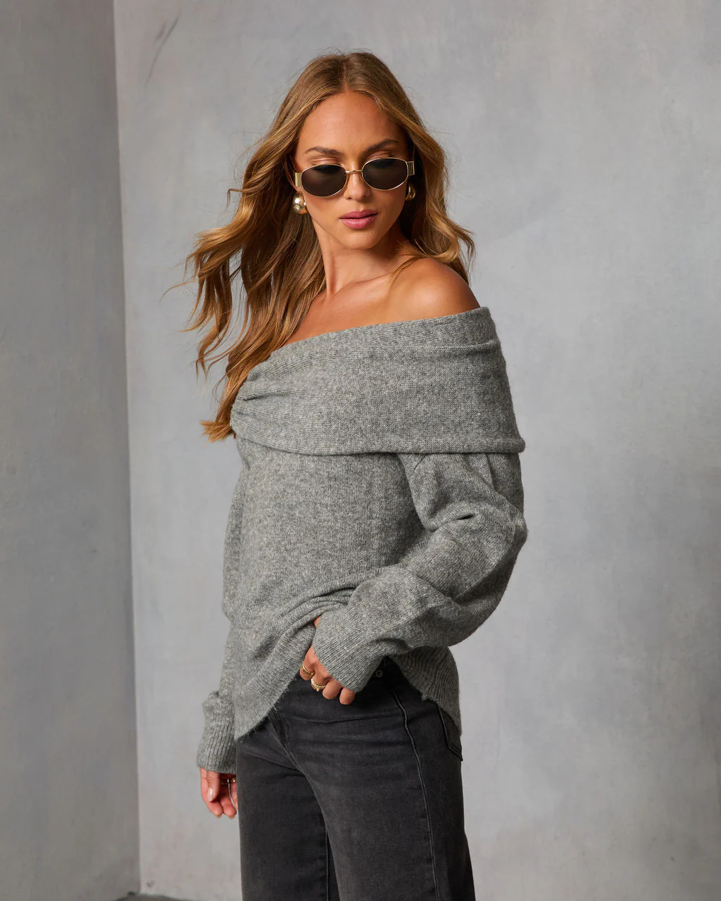 Snuggle Mode Off The Shoulder Sweater - Image 3
