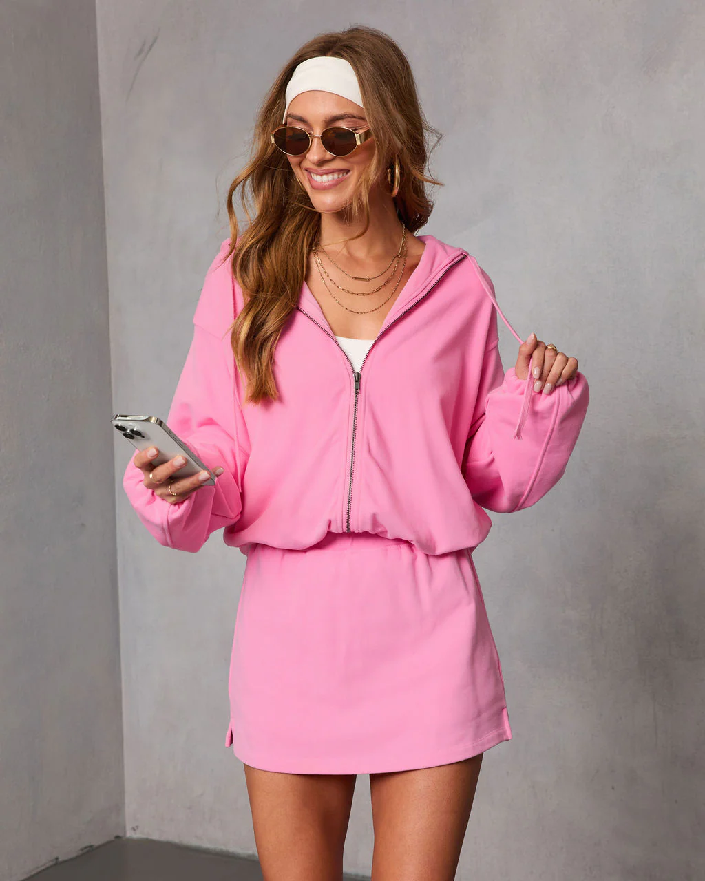 Soft Balance Drawstring Hood Zip Up Sweatshirt - Image 11