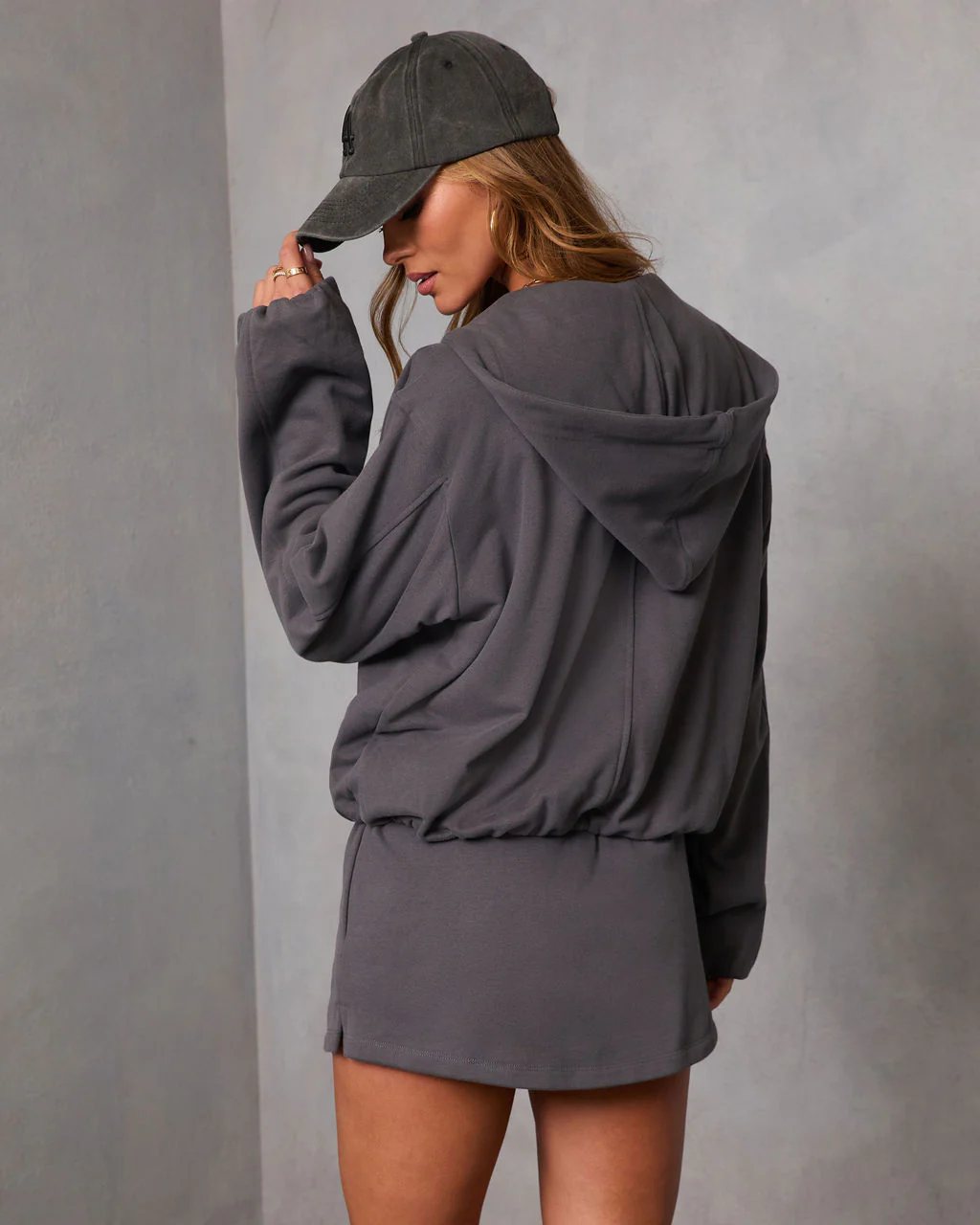 Soft Balance Drawstring Hood Zip Up Sweatshirt - Image 4