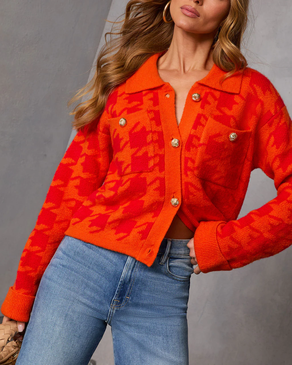 Soft Beginning Houndstooth Cardigan - Image 6